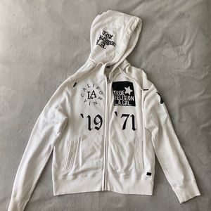 TRUE RELIGION FRONT ZIP SWEATER